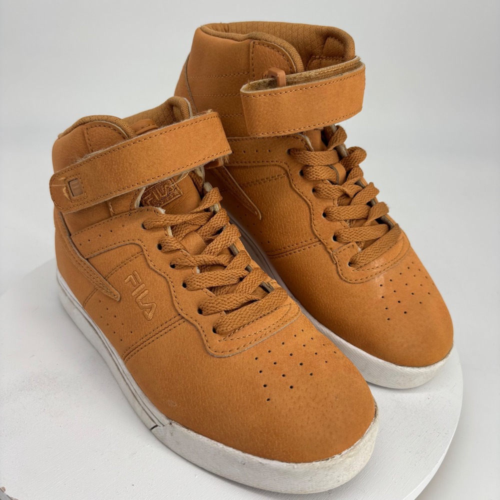 FILA F-13 High Top‎ Sneakers Youth Size 3 Wheat Tan 3FM01738-222 Strap Lace Up